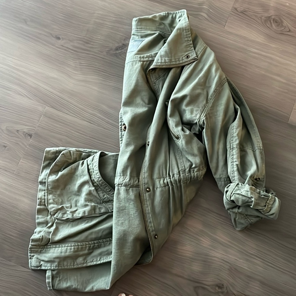 Large Olive green cargo jacket.